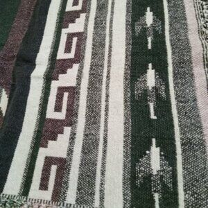 Southwestern Vintage Throw or Wall Hanging Blanket, Aztec or Las Santas style